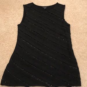 Ann Taylor Black sleeveless top sequins